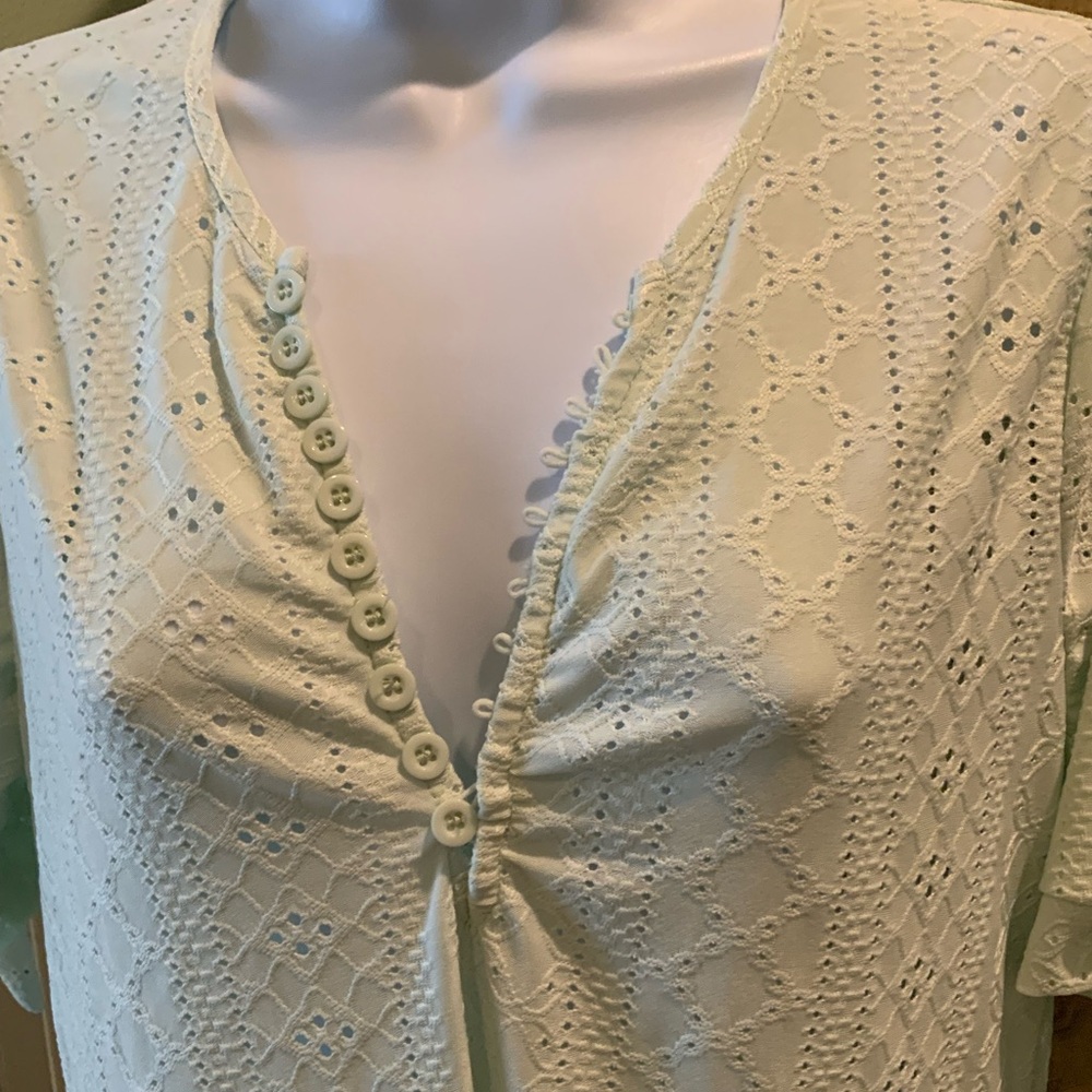 Light Green Eyelet Maxi Lounge Dress Size Small - Picture 5 of 8